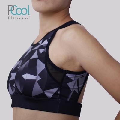 China Antibacterial Fashionable Sports Wear Custom Sublimation Printed Fitness Ladies Sports Bra for sale