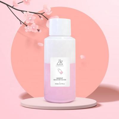 China Solvent Logo Vegan Makeup Remover Custom Face Cherry Blossom Milk Cover Two Layer Private Label Skin Detergent Makeup Remover for sale