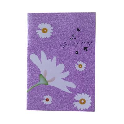 China Cheapest Eco-Friendly Fancy Aesthetic Luxury Glitter Sublimation Flower Cover Custom Notebook Dairy Students Blank for sale