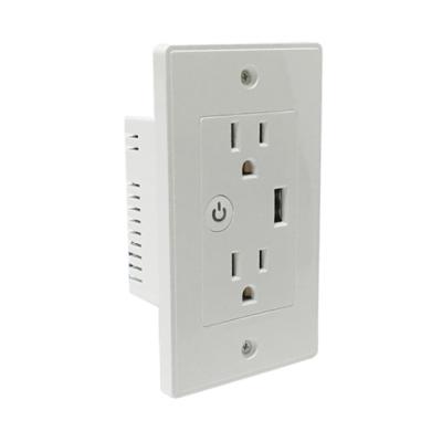 China USA residential/general purpose tuya wall plug with fast usb charing with stand work with smartlife for sale