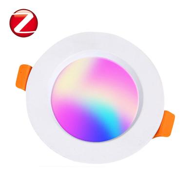 China tuya industrial 3.0 RGB dimmable smart wireless RGBW RGBCW 7W 10W 12W zigbee led hub workless downlight with Amazon echo dot for sale