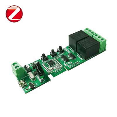 China Epoxy Tuya 2 Channel Zigbee Relay Push Button Smart Self-Latching Inching Switch Module for 0V-230V 12V 24V Work with Amazon Alexa for sale