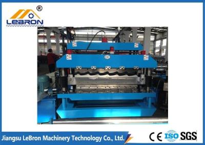 China PLC control system double layer roof sheet forming machine / double layer roofing sheet roll forming machine for sale