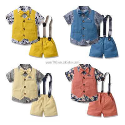 China Fashion Casual Wholesale Children's Clothing Plaid Boy Casual Suit Two-Piece Performance Stage Suit for sale