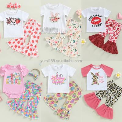 China Wholesale Antibacterial Little Girls Clothing Suits Children's Bottom Clothing Outfits Baby Bell Sets for sale