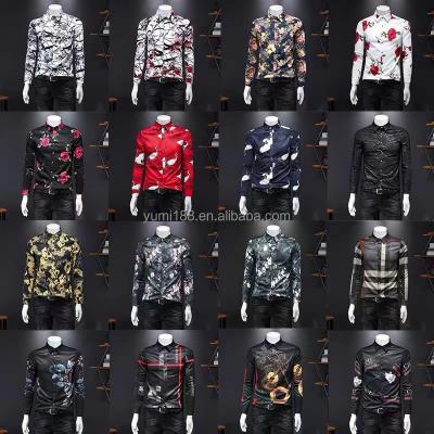 China Wholesale New Arrival Mens Business Plaid Dot Design Shirt Formal Shirt Long Sleeve Lapel Collar Button Printed Color Casual Shirt for sale