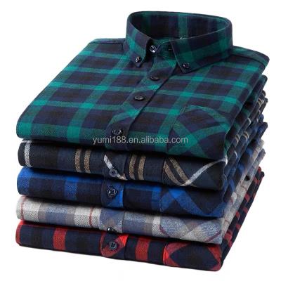 China Anti-pilling long sleeve long sleeve men's shirt 2022 new men's plaid shirt wholesale professional evening wear shirt for sale