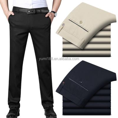 China Wholesale Office Khaki Men's Business Anti-Wrinkle Pants Cotton Black Spandex Chino Mens Casual Pants And Trousers for sale