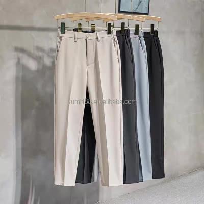 China Wholesale Office Khaki Men's Business Anti-Wrinkle Pants Cotton Black Spandex Chino Mens Casual Pants And Trousers for sale