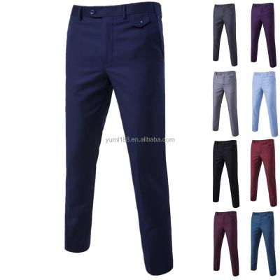 China New Business Fashion Casual Slim Fit Cotton Anti-Wrinkle Classic Mens Pants Elastic Trousers Men's Clothing for sale