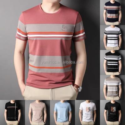 China Anti-wrinkle cotton men's short-sleeved T-shirt suits men's new round neck fashion T-shirt in the summer of 2023 for sale