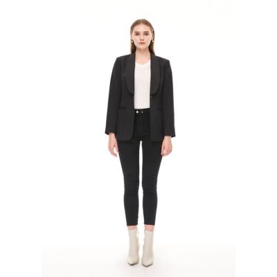 China Eco - Friendly Women Black Custom Blazer Suit Business Office Lady Wear Strong Plasticity New Design for sale