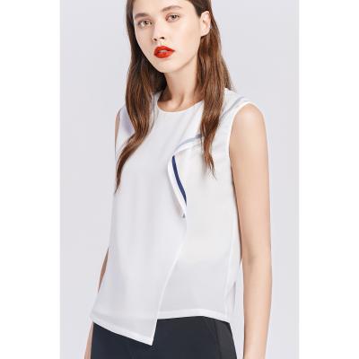 China Factory wholesale cheap fashionable white sleeveless shirt anti-pilling tops for sale