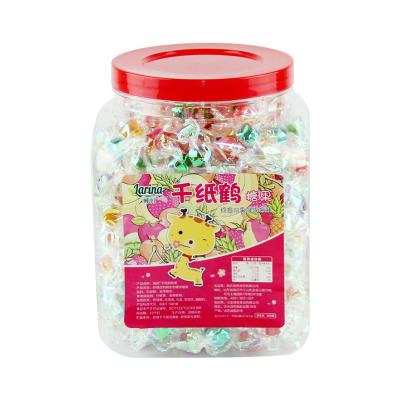 China Factory Sale Natural Fruit Flavor Candy Tablet Thousand Cranes Small Size Paper Hard Candy for sale