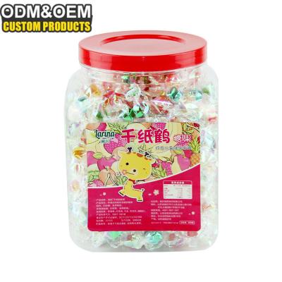 China Valentine's Day Mixed Flavor Hard Candy From Crane Candy Box Colorful Candy Gift Thousand Paper Box for sale