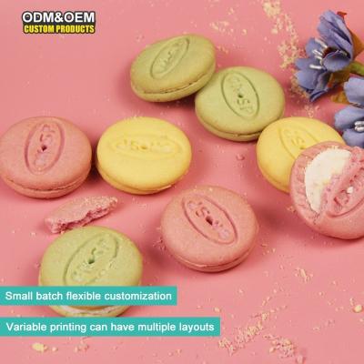 China Natural Mini Custom Logo Macaron Filled Biscuit Halal Snack Cookies for sale