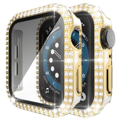 China PC With Diamond+Tempered Glass Membrane I Watch Protective Case Anti-drop Case PC With Diamond+Tempered Glass Membrane Smart Watch Case For I Watch for sale