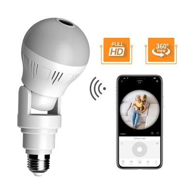 China Home Security HD 5MP Fisheye Network V380 Light Bulb Night Vision IP Camera Panoramic Wifi Wireless Human Motion for sale