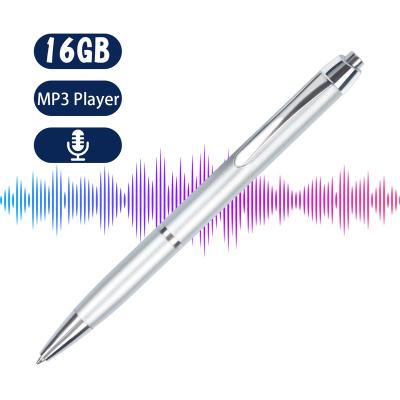 China Mini Reduction Function QZT Recording Silver Pen Voice Recorder With Memory Hidden Tiny 16gb Digital Voice Recorder for sale