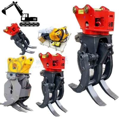 China PC270 PC290 PC300 PC350 PC360 Hydraulic Rock Excavator Attachment Hydraulic Rotary Steel Grapple for sale