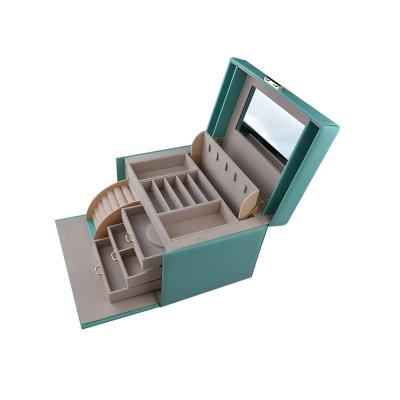 China Wholesale Customizable Handmade Factory Logo Large Capacity Jewelry Storage Box With Drawers for sale