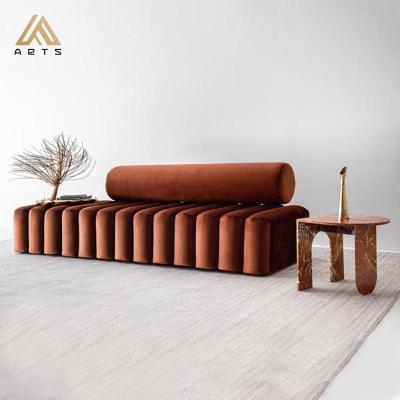 China Creative Living Room Modular Cheap Elegant Italian Minimalist Sofa Fabric Velvet Bench Set Creative Sofa Stool for sale