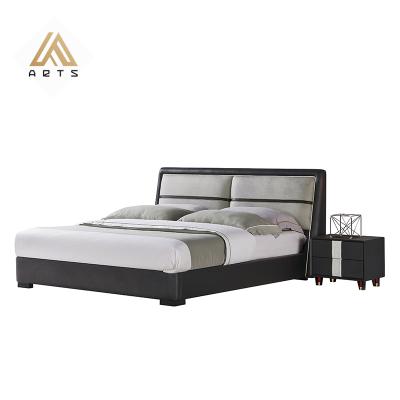 China Selling Queen Size Queen Size Genuine Leather Bed Frame Convertible High End Modern Visuable Luxury Bedroom Furniture for sale