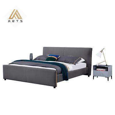 China Big Sale Modern Itlian Convertible Bed With Storage Luxury Bedroom Furniture Scratchproof Queen Size Leather Queen Size Bed for sale