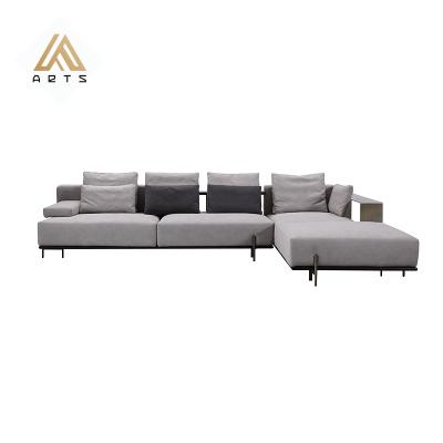 China High Quality Comfortable Most Comfortable L Shape Living Room Modern Home Gray Color Fabric Sofa Set Scientific for sale