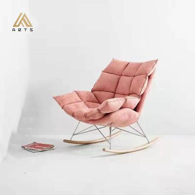 China Hot Selling New Good Quality Extended Model Lounge Furniture Velvet Fabric Leisure Rocking Chair Sofa Chair Convertible Chair for sale