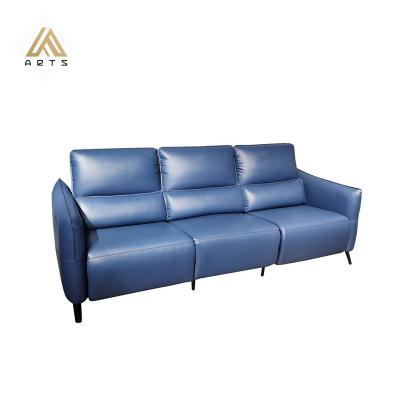 China Hot Selling Luxury Adjustable Living Room Lift Extended Chair Sofa Reclinable Modern Sectional 3(Size) Seats Genuine Leather Recliner Sofa Set for sale