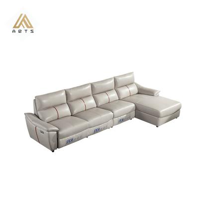 China Cheap Price Wholesale Extended Recliner Sofa Modern Sectional Adjustable (Size) 7 Seats Genuine Leather L Shape Recliner Sofa Set for sale