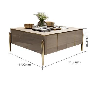 China Italian Direct Luxury Slate Top Leg Living Room Furniture Factory Supply Rectangular Convertible Stainless Steel TV Stand Coffee Table for sale