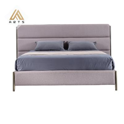 China Selling fabric headboard china bed for teens metal decoration bedroom comfortable single bed for sale