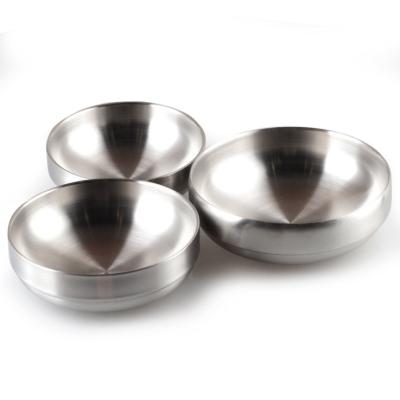 China Heat Resistant Double Wall Soup Salad Bowl Japan Restaurant High Quality Stainless Steel Bowl Viable for sale