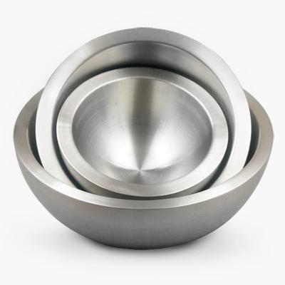 China Double Wall Large Disposable Mixing Bowl High Quality Kitchen Round Salad Bowl Stainless Steel for sale