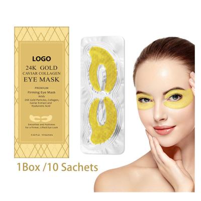 China Anti-wrinkle OEM Dark Circles Under Eye Treatment 24K Gold Eye Mask for sale