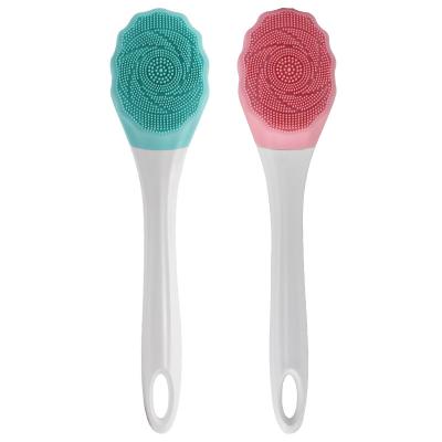 China Long Handle Silicone Bath Shower Brush Soft Electric Body Massage Portable Bath Brushes With Long Handle for sale