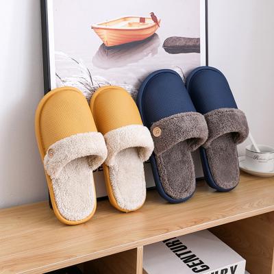 China Autumn And Winter Eva Waterproof Home Indoor Thickening Couples Men's And Women's Cotton Warm Slippers for sale