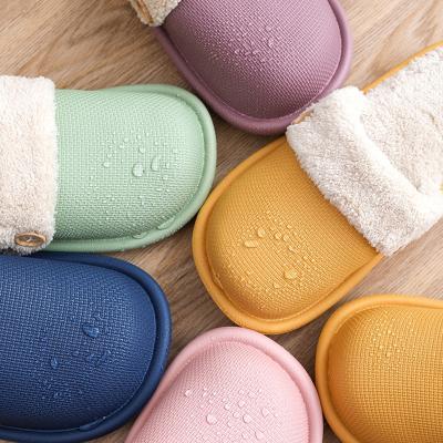 China Waterproof Couples Warm Cotton Slippers Wholesale Household Waterproof Non-slip Slippers Removable Winter for sale