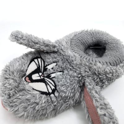 China Novelty cartoon rabbit breathable slipper thongs indoor high quality sherpa kids flat slippers for sale