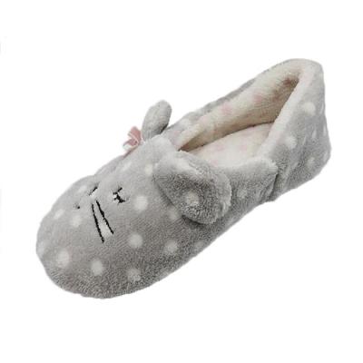 China Flat Novelty Animals Shaped Indoor Slippers For Girls Velvet Terry Bottom Washable Home Kids Slippers for sale