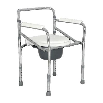 China Rehabilitation Therapy Supplies Hospital Rehabilitation Shower Commode Folding Steel Medical Toilet Chair For Handicapped for sale