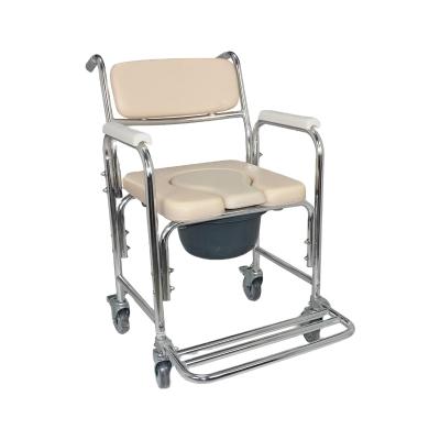 China Alum. Wholesale Foldable Mobile Commode Chair Manufacturer Aluminum Toilet Sit Lavatory Chair for Elder/Disabled for sale