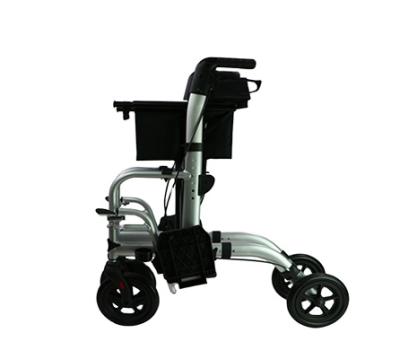 China Portable European Style Folding Rollator Walker With Shopping Bag And Seat For Elderly for sale