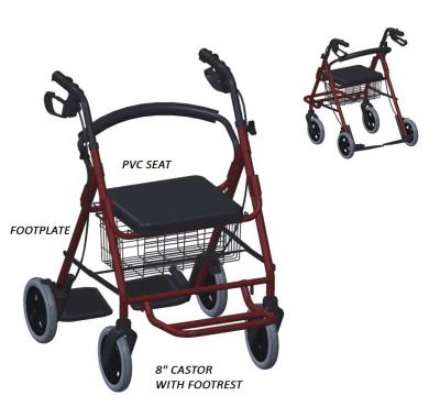 China Alum. Medical Rollator Aluminum Alloy Mobility Walker Rollator For Elderly for sale