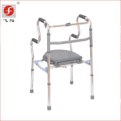 China Alum. Foldable Walking Frame 4 Leg Adult Standing Medical Walker Without Wheel for sale