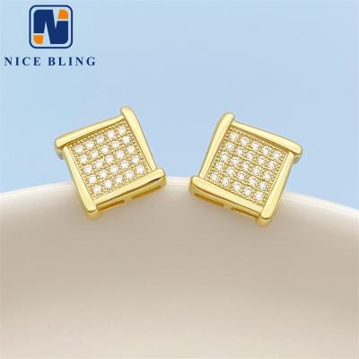 China Run Diamond Tester Ready To Ship Stud Earrings For Women Vvs1 Moissanite Diamond Men Hip Hop Earring Gold Plated 925 Sterling Silver Earrings for sale