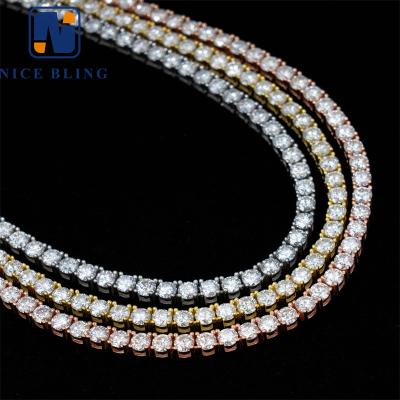 China Hiphop Tennis Chain Jewelry Stainless Steel Scarf 3mm 4mm 5mm Iced Out CZ Hip Hop Chains Zircon Bling Jewelry Tennis Necklace for sale