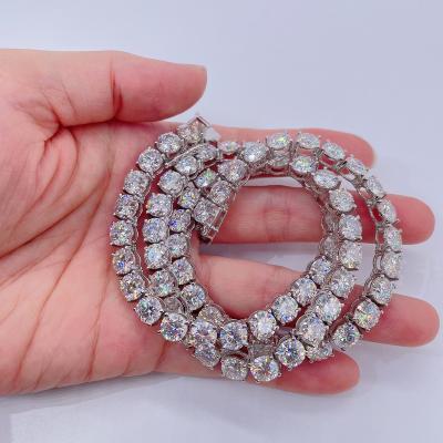 China Iced Out Bling Moissanite Diamond Tennis Chain Wholesale Price Gold Plating 6.5mm Hip Hop 18K Hiphop Diamond Necklace for sale